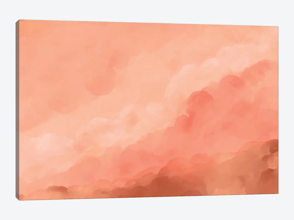 Peach Fuzz Watercolor Clouds by Viviana Gonzalez 1-piece Art Print