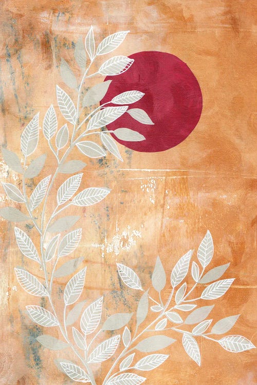 Red Sun And Leaves by Viviana Gonzalez wall art