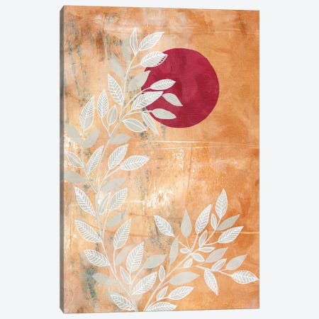 Red Sun And Leaves Canvas Print #VGO306} by Viviana Gonzalez Canvas Art Print