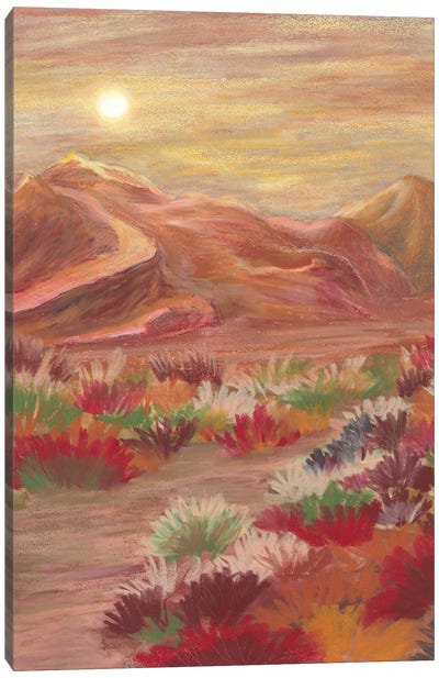 Boho Sunset Landscape Canvas Art Print - Sun Art