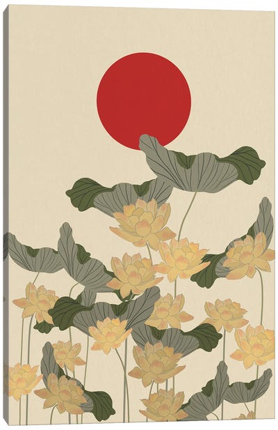 Red Sunset Japan Canvas Art Print - Sun Art