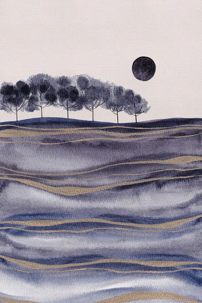 Viviana Gonzalez: Watercolor Abstract Landscape by Viviana Gonzalez