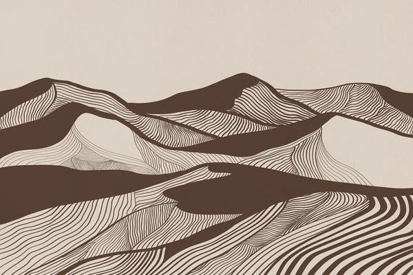 Viviana Gonzalez: Vintage Mountains Line Art 05 by Viviana Gonzalez
