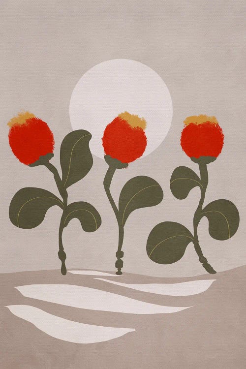 Red Wildflowers by Viviana Gonzalez wall art