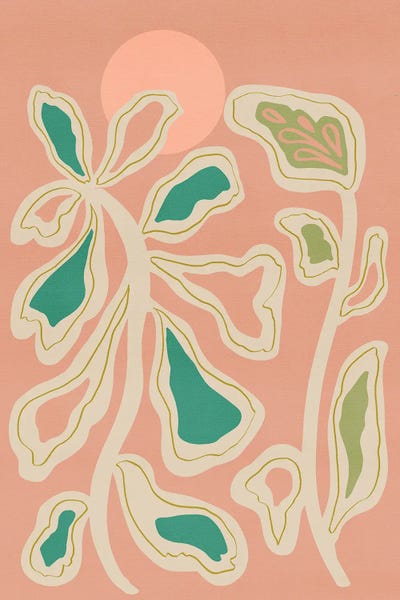 Floral Retro Vibes by Viviana Gonzalez framed canvas print