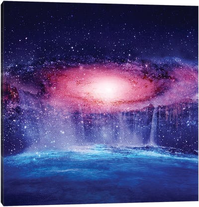 Andromeda Waterfall Canvas Art Print - Night Sky Art