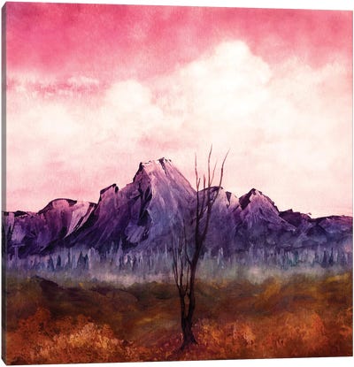 Over The Mountains II Canvas Art Print - Art by 50 Women Artists