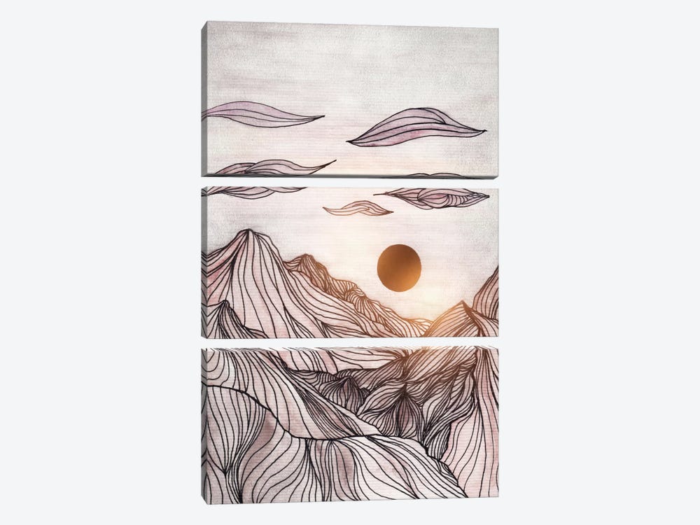 Lines In The Mountains I by Viviana Gonzalez 3-piece Canvas Art Print