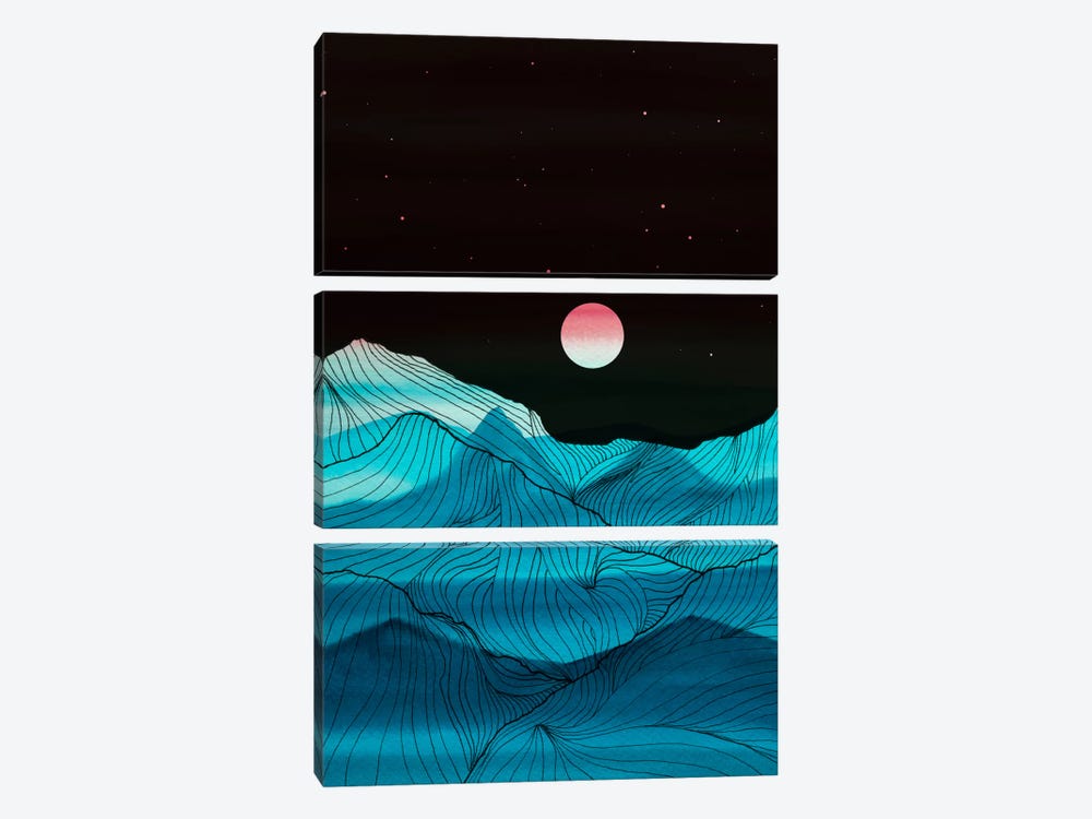Lines In The Mountains XV by Viviana Gonzalez 3-piece Canvas Print