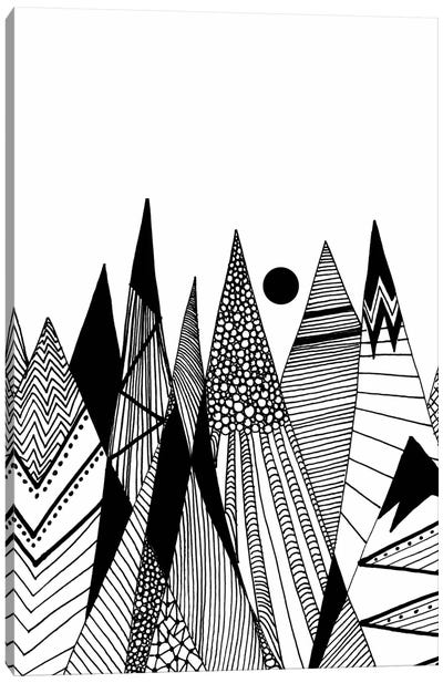 Patterns In The Mountains II Canvas Art Print - Black & White Patterns