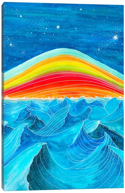 Rainbow Mountain Canvas Art Print - Patchwork Landscapes