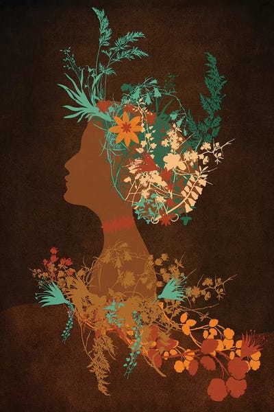 Mujer Floral by Viviana Gonzalez framed canvas print