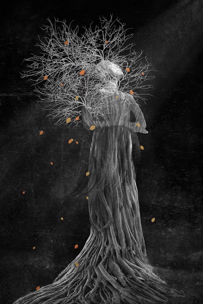 Viviana Gonzalez: Dark Portrait In Autumn II by Viviana Gonzalez