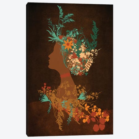 Mujer Floral Canvas Print #VGO9} by Viviana Gonzalez Canvas Artwork