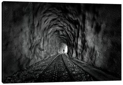 In The Bowels Of The Mountain In Black And White Canvas Art Print