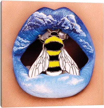 Day And Night Bee Canvas Art Print - Lips Art