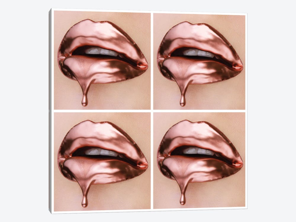 Rose Gold Drips by Vlada Haggerty 1-piece Canvas Print