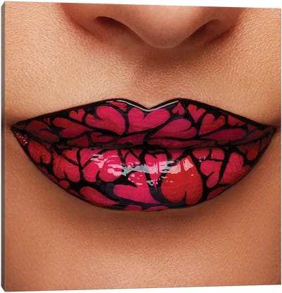 Valentine  Canvas Art Print - Lips Art