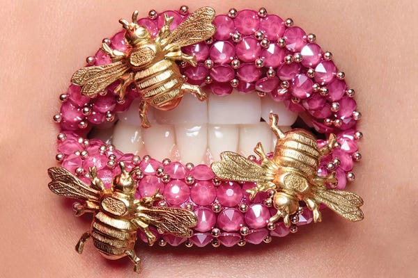 Glam Bedroom: Bumble Bees II by Vlada Haggerty