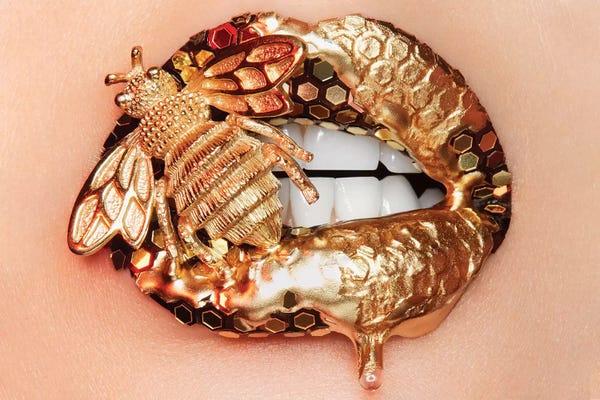 Glam Bedroom: Golden Bee II by Vlada Haggerty