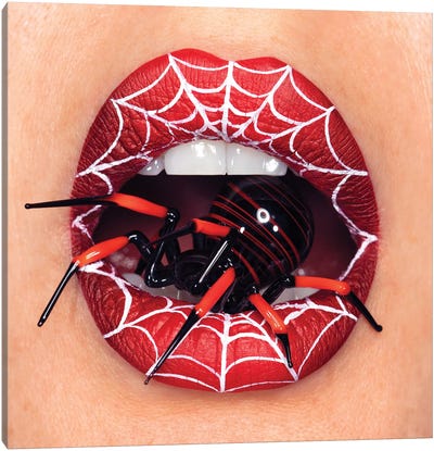 Black Widow Canvas Art Print - Lips Art