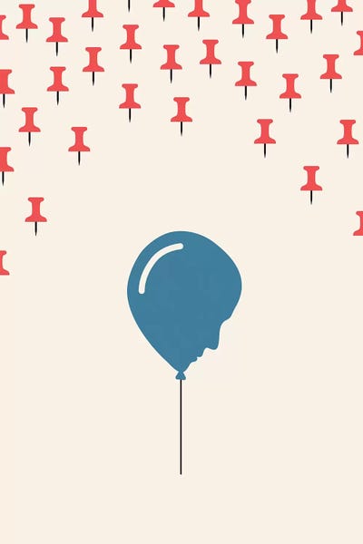 Fragile Head by Viktor Hertz framed canvas print