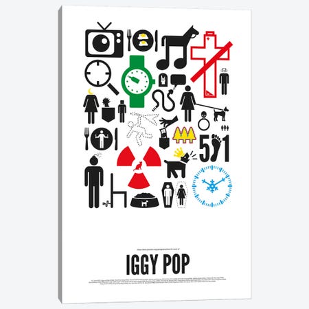Iggy Pop Canvas Print #VHE12} by Viktor Hertz Canvas Wall Art