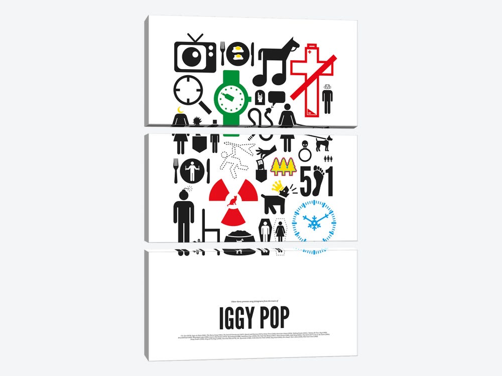 Iggy Pop by Viktor Hertz 3-piece Canvas Print