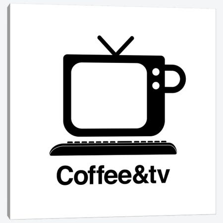 Coffee And Tv In Black And White Canvas Print #VHE155} by Viktor Hertz Canvas Art Print