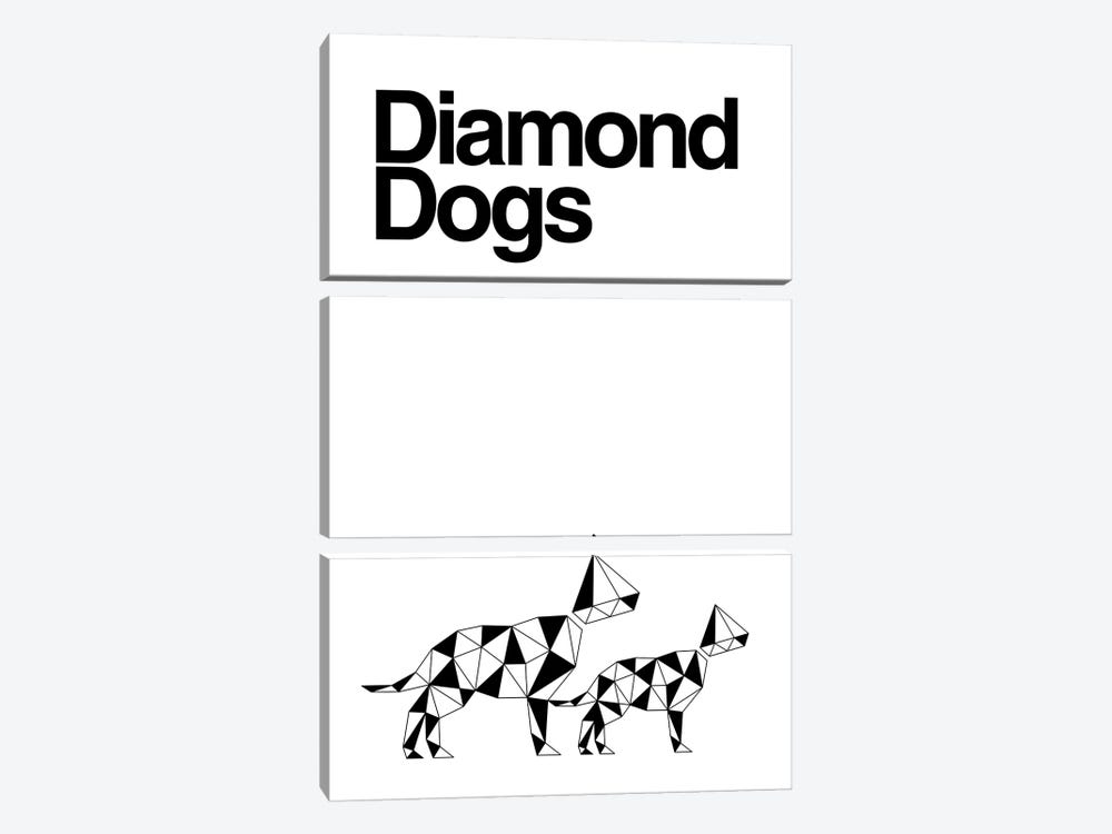 Diamond Dogs In Black And White by Viktor Hertz 3-piece Art Print