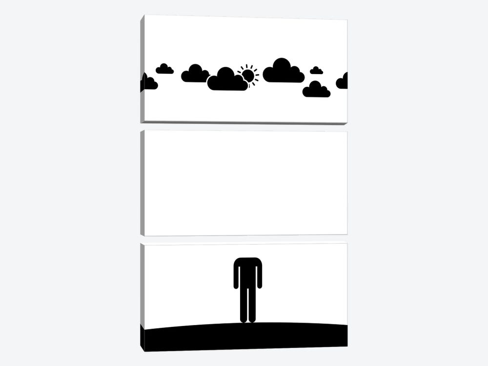 Head In The Clouds In Black And White by Viktor Hertz 3-piece Canvas Wall Art