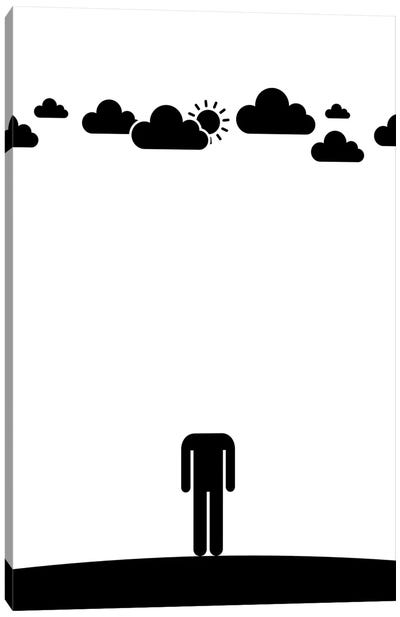 Head In The Clouds In Black And White Canvas Art Print - Viktor Hertz