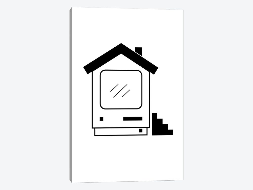 Home Computer In Black And White by Viktor Hertz 1-piece Canvas Art Print