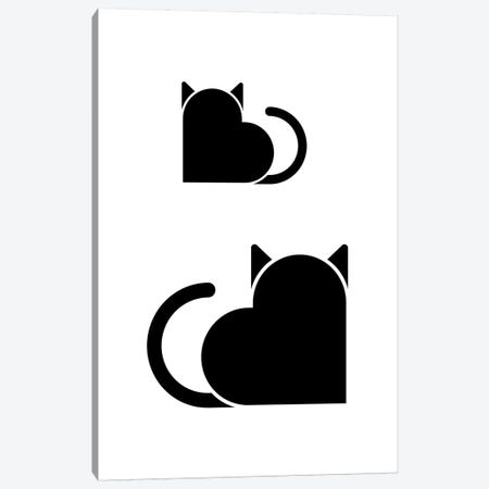 Love Cats In Black And White Canvas Print #VHE170} by Viktor Hertz Canvas Wall Art
