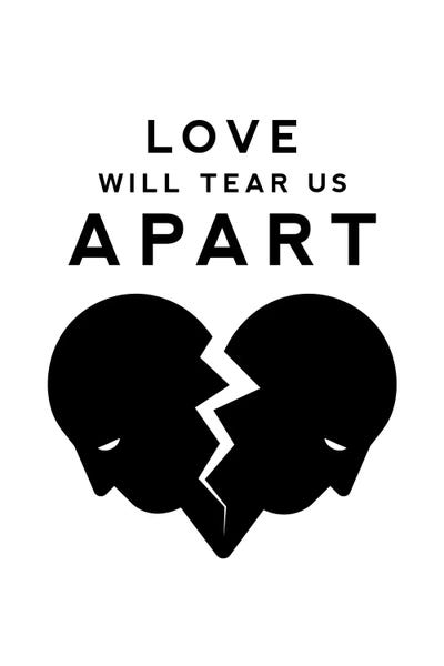 Love Will Tear Us Apart In Black And White by Viktor Hertz framed canvas print