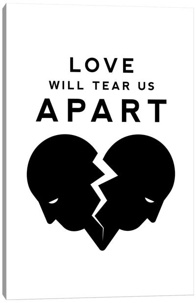 Love Will Tear Us Apart In Black And White Canvas Art Print - Viktor Hertz
