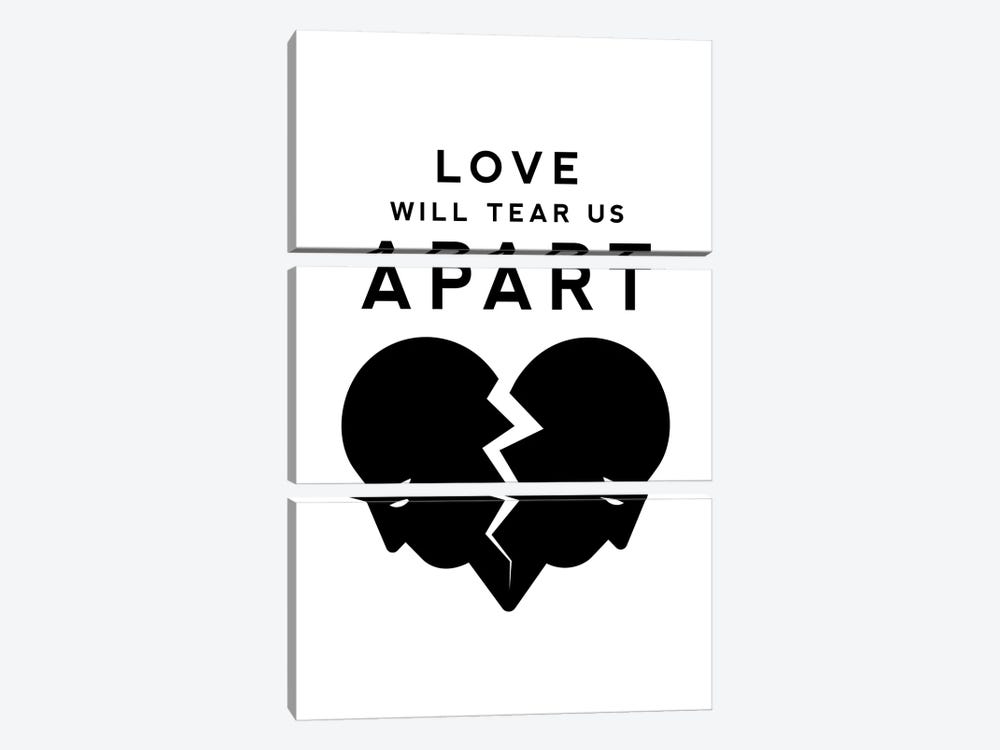 Love Will Tear Us Apart In Black And White by Viktor Hertz 3-piece Canvas Art