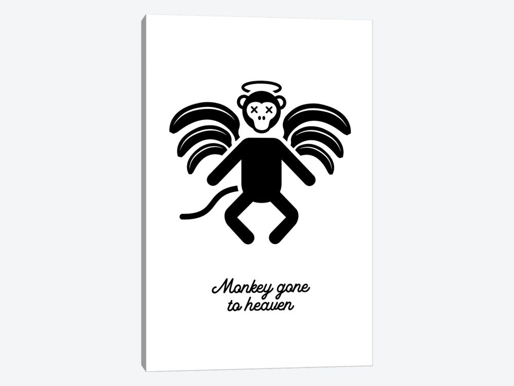 Monkey Gone To Heaven In Black And White by Viktor Hertz 1-piece Canvas Art