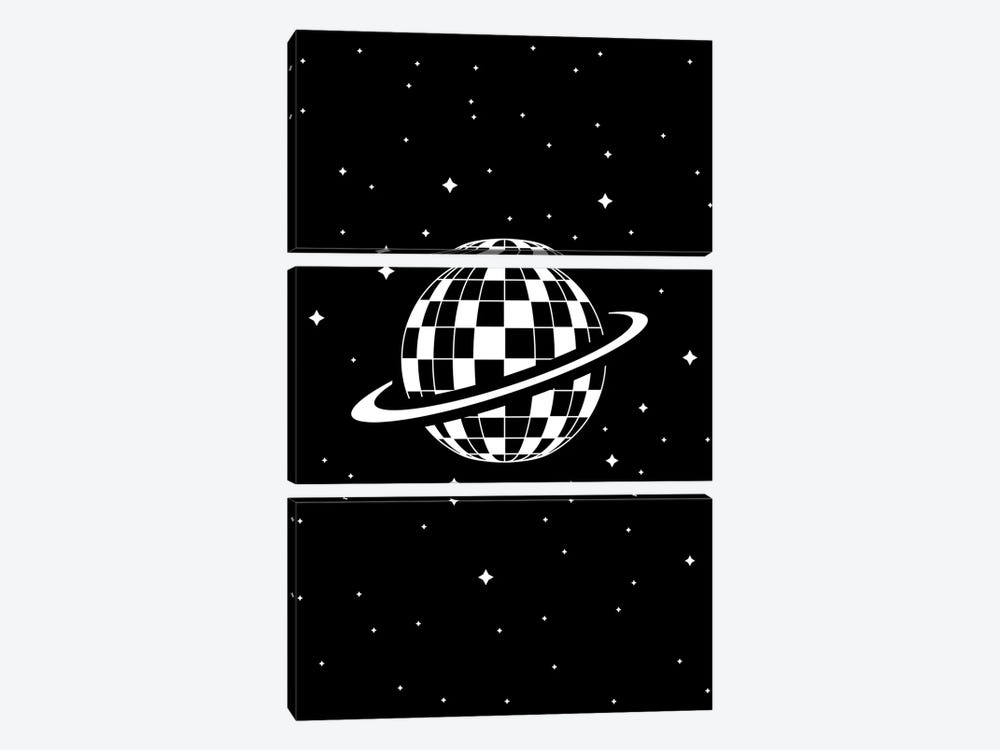 Planet Disco In Black And White by Viktor Hertz 3-piece Art Print