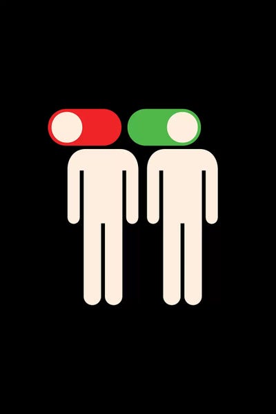 On And Off by Viktor Hertz framed canvas print