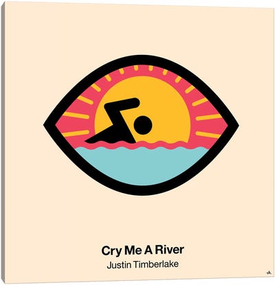 Cry Me A River Canvas Art Print - Anti-Valentine's Day