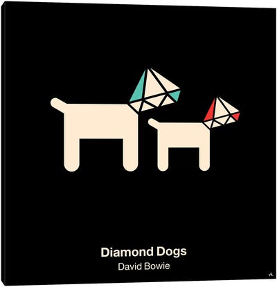 Diamond Dogs Canvas Art Print - Black & Dark Art