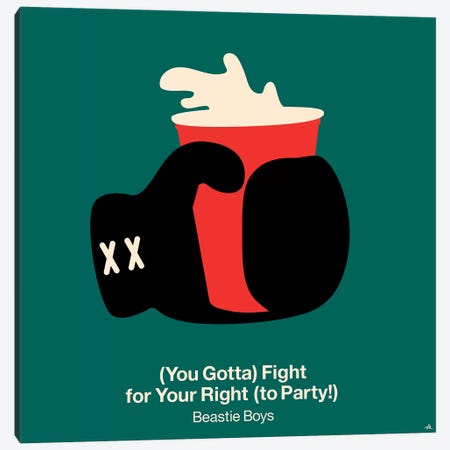 Fight For Your Right To Party Canvas Print #VHE44} by Viktor Hertz Canvas Wall Art