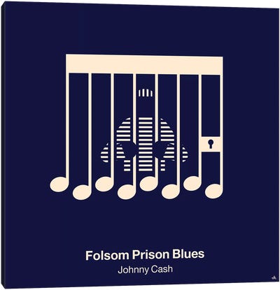 Folsom Prison Blues Canvas Art Print - Johnny Cash
