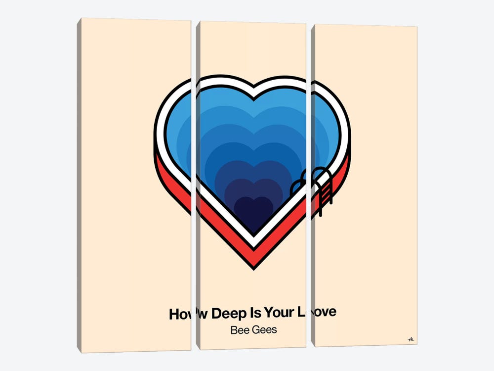 How Deep Is Your Love by Viktor Hertz 3-piece Canvas Art Print
