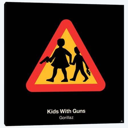 Kids With Guns Canvas Print #VHE58} by Viktor Hertz Canvas Wall Art