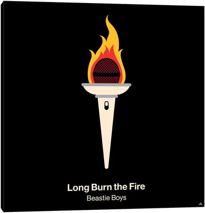 Long Burn The Fire Canvas Art Print - Black & Dark Art