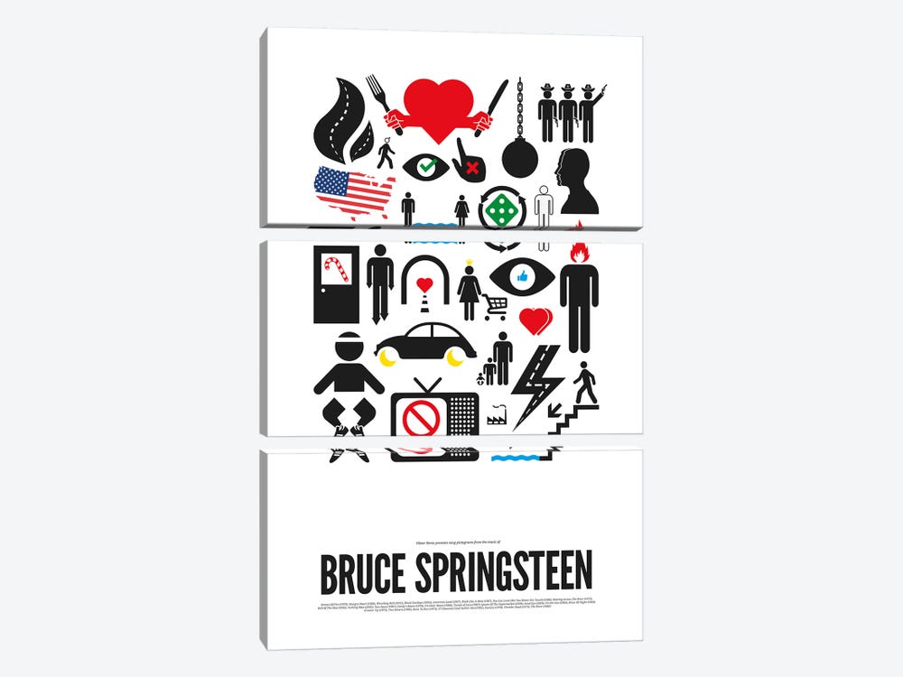 Bruce Springsteen by Viktor Hertz 3-piece Canvas Art Print