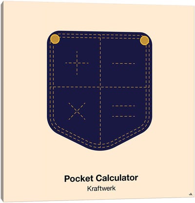 Pocket Calculator Canvas Art Print - Song Lyrics Art