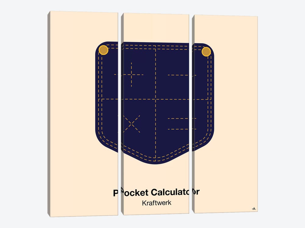 Pocket Calculator by Viktor Hertz 3-piece Canvas Wall Art